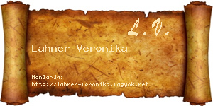 Lahner Veronika névjegykártya